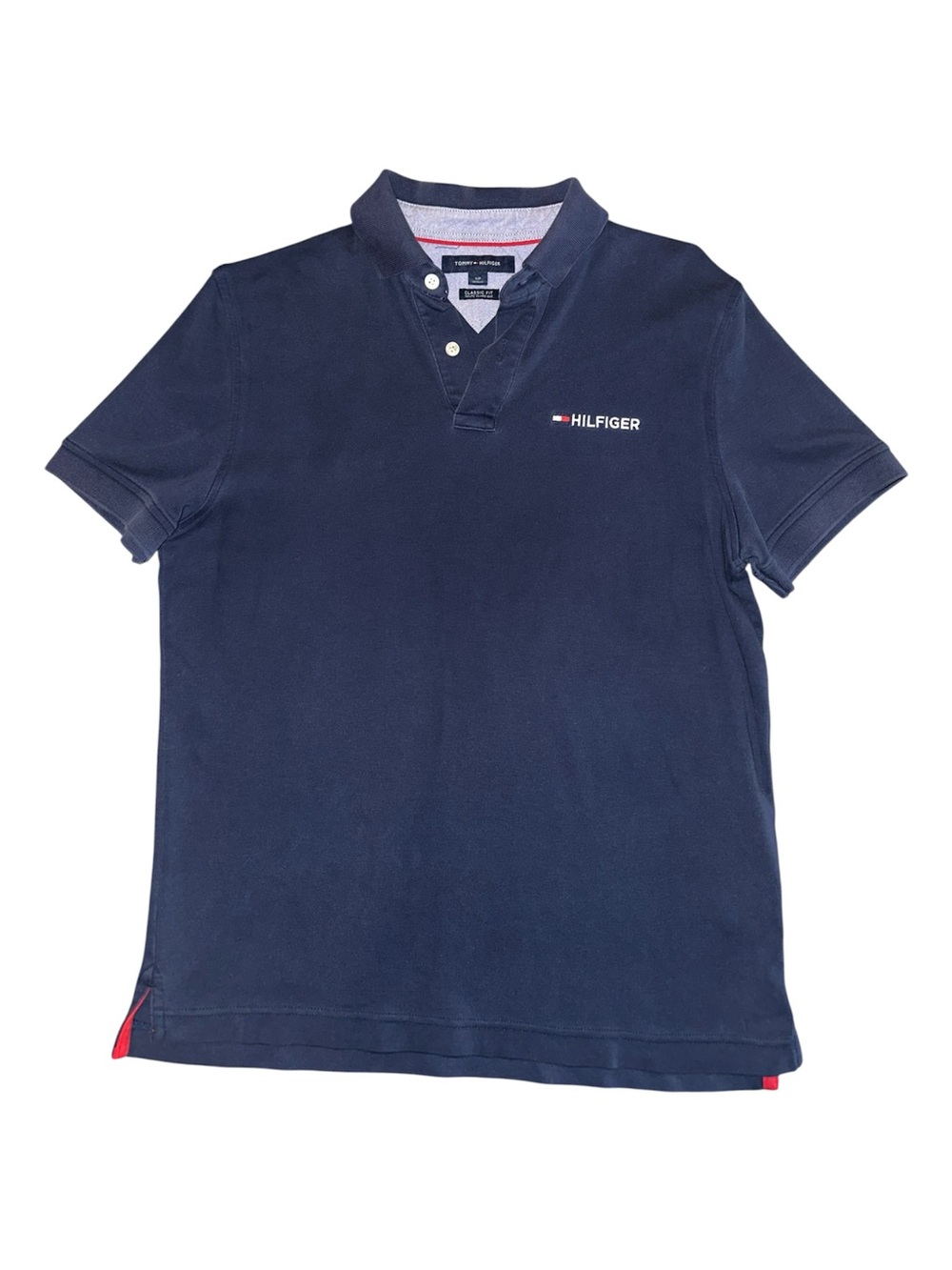 Tommy Hilfiger Navy Blue Polo with Red Trim